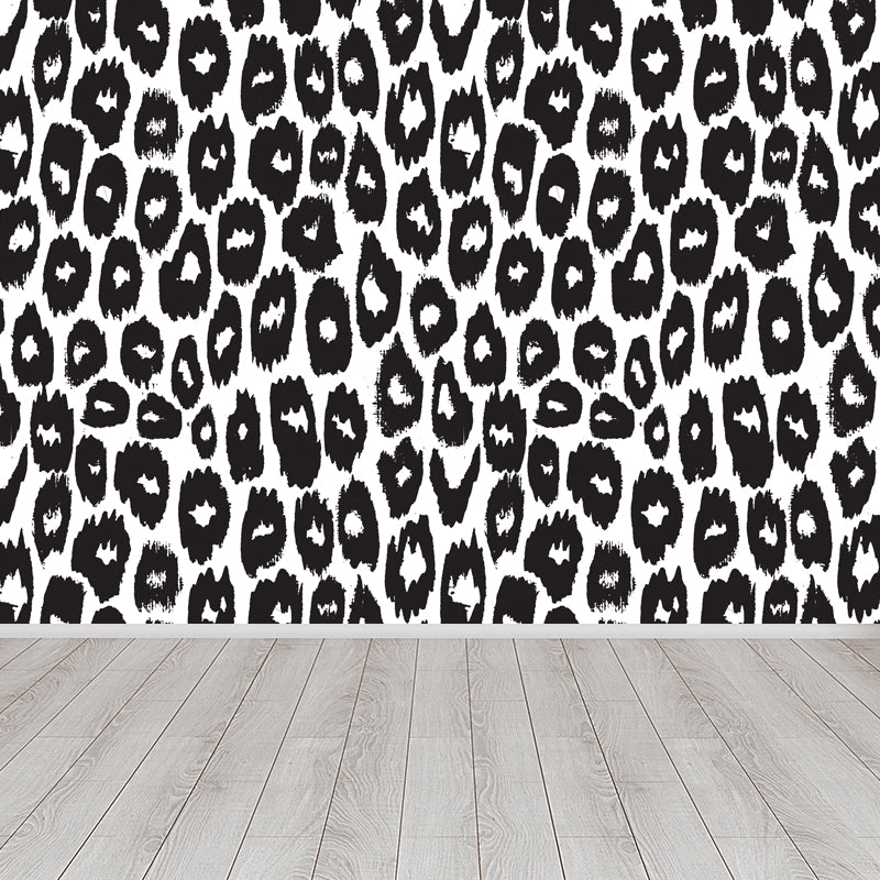 Black and White Modern Mural Large Illustration Leaves Print Wall Decor for Bedroom