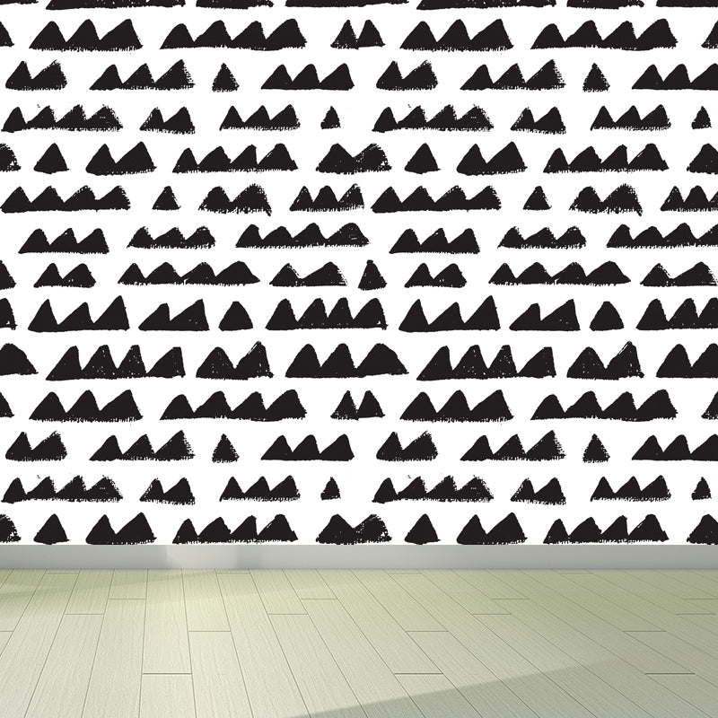 Black and White Modern Mural Large Illustration Leaves Print Wall Decor for Bedroom