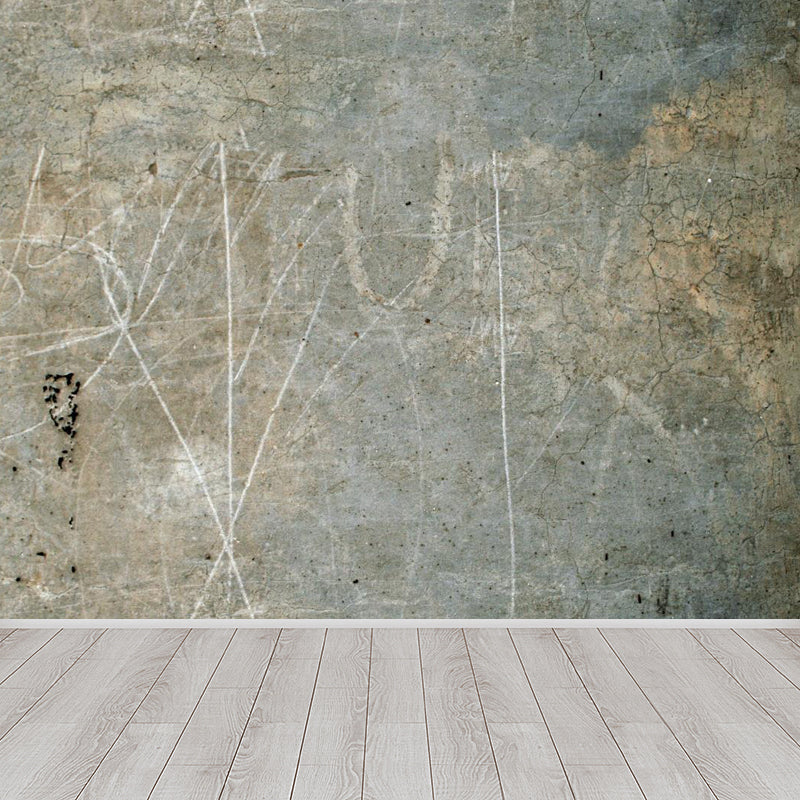 Scratched Wall Mural Decal Pastel Color Industrial Style Wall Covering for Boys Room