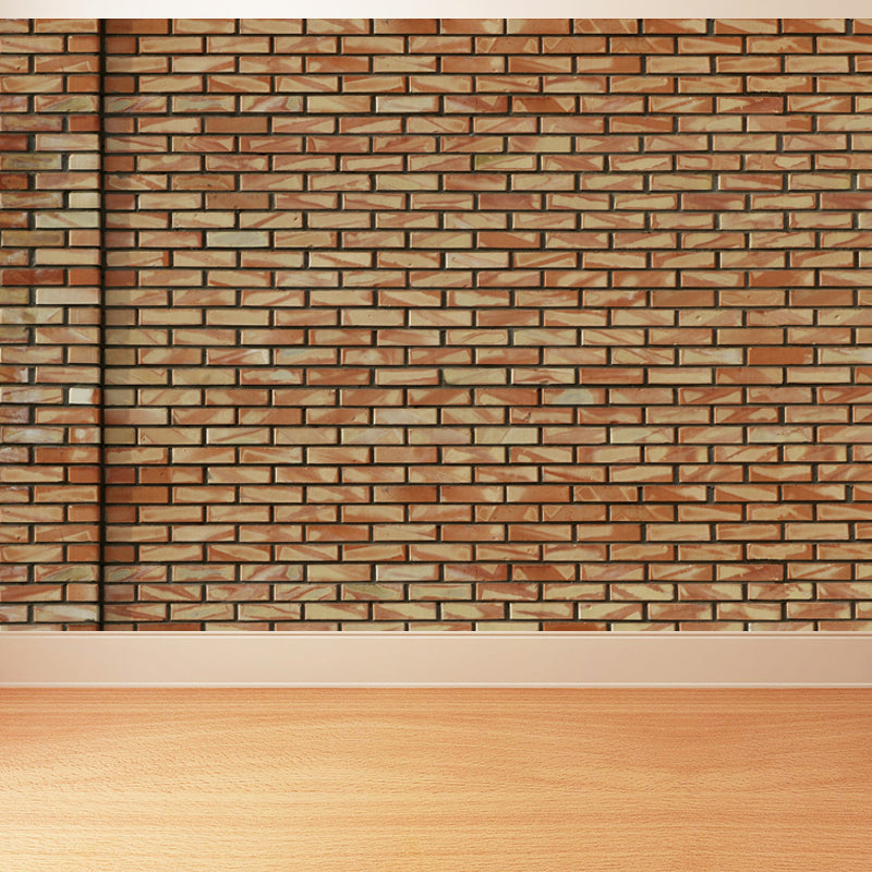 Photography Brickwork Wall Mural Decal for House Interior, Dark Color, Custom Print