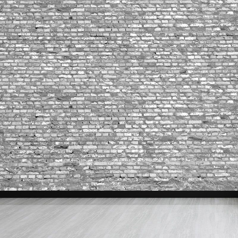 Photography Brickwork Wall Mural Decal for House Interior, Dark Color, Custom Print