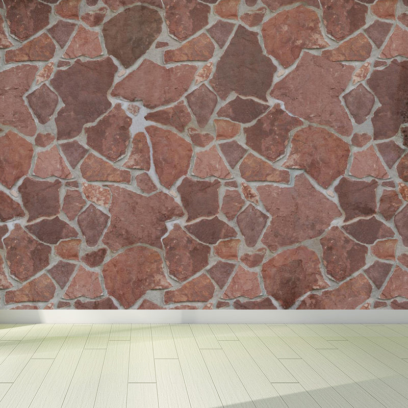 Photography Brickwork Wall Mural Decal for House Interior, Dark Color, Custom Print