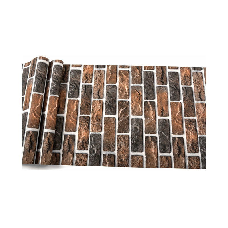 For Barber Shop Wallpaper with Dark Color Brick, 20.5 in x 33 ft, Non-Pasted