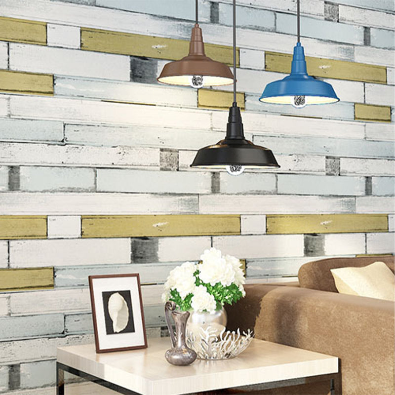 Faux Wood of Horizontal Design Non-Pasted Wallpaper, 33' x 20.5", Multi-Colored