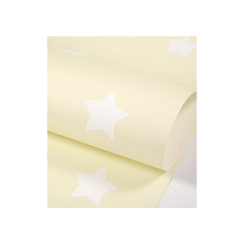 Non-Pasted Wallpaper for Girl with Pastel Color Simple Star, 33'L x 20.5"W