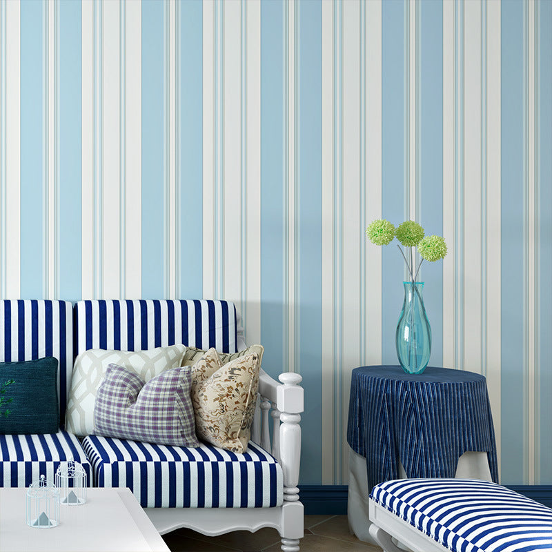 Non-Pasted 20.5-inch x 33-foot Contemporary Vertical Stripe Wallpaper for Kids' Bedroom