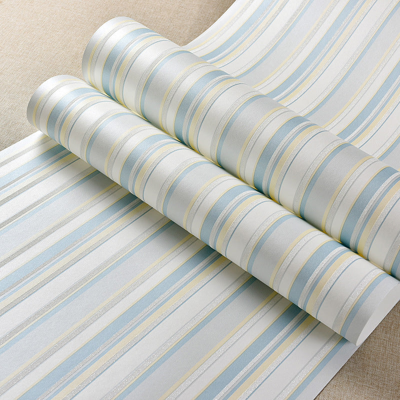 Non-Woven 33'L x 20.5"W Scandinavian Light Non-Pasted Vertical Stripe Wallpaper for Kids