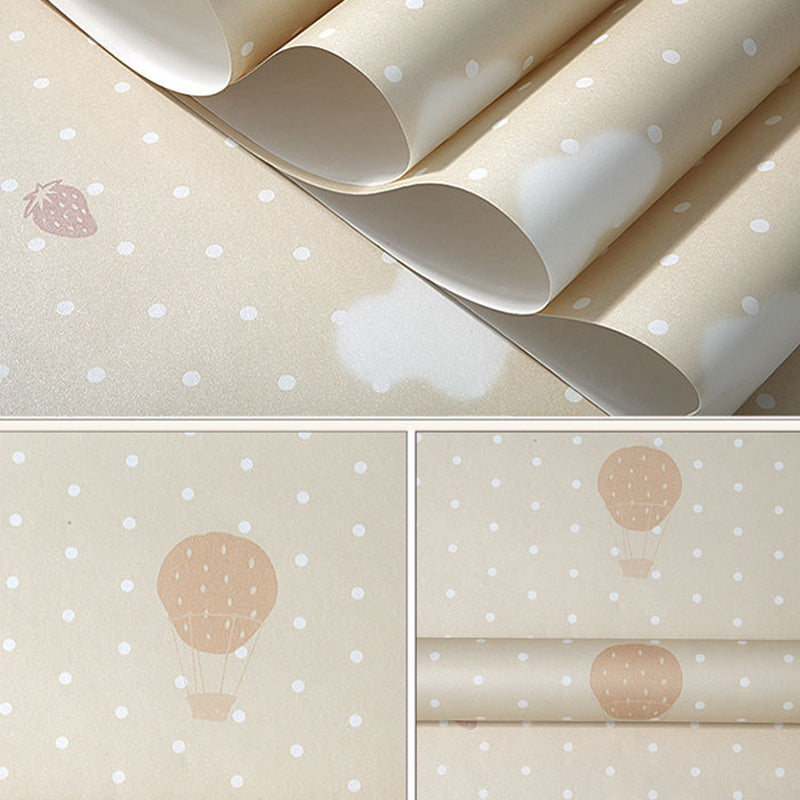 20.5"W x 33'L Romantic Minimalist Cartoon Balloon Non-Pasted Wallpaper for Girls
