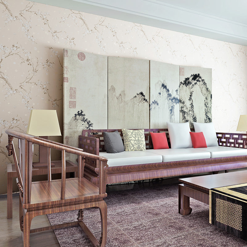 Non-Woven 33-foot x 20.5-inch Chinese Retro Non-Pasted Wallpaper