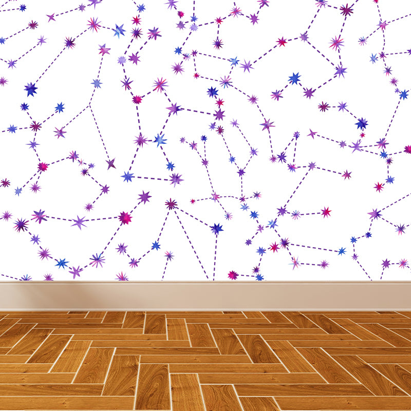 Huge Outer Space Wallpaper Mural Cartoon Creative Universe Wall Covering in Bright Color