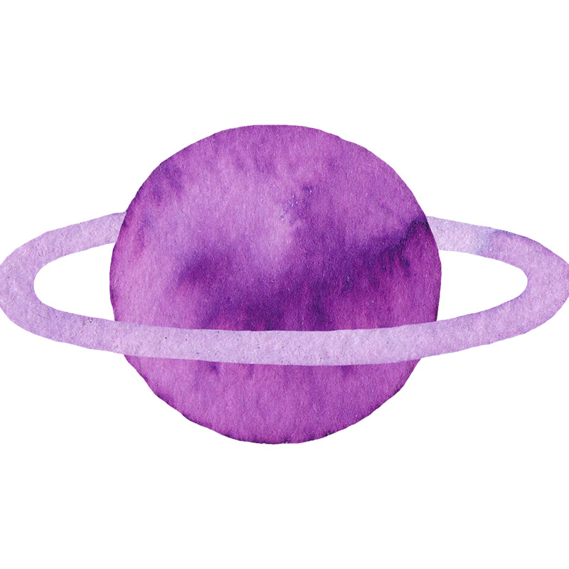 Fictional Ringed Planet Mural Wallpaper Colorful Moisture Resistant Wall Art for Nursery