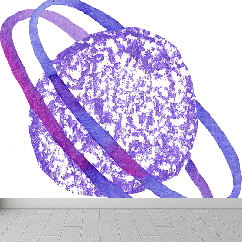 Science Fiction Universe Sphere Mural Bright Color Waterproofing Wall Covering for Bedroom