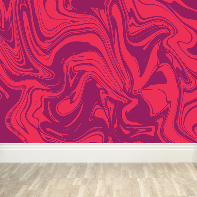 Illustration Waves Print Mural Wallpaper Large Wall Covering for Living Room, Custom Made