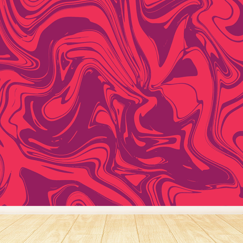 Illustration Waves Print Mural Wallpaper Large Wall Covering for Living Room, Custom Made