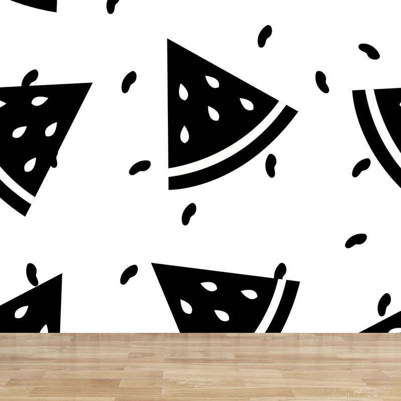 Black and White Modern Mural Decal Big Geometric Shapes Wall Art for Kids Bedroom