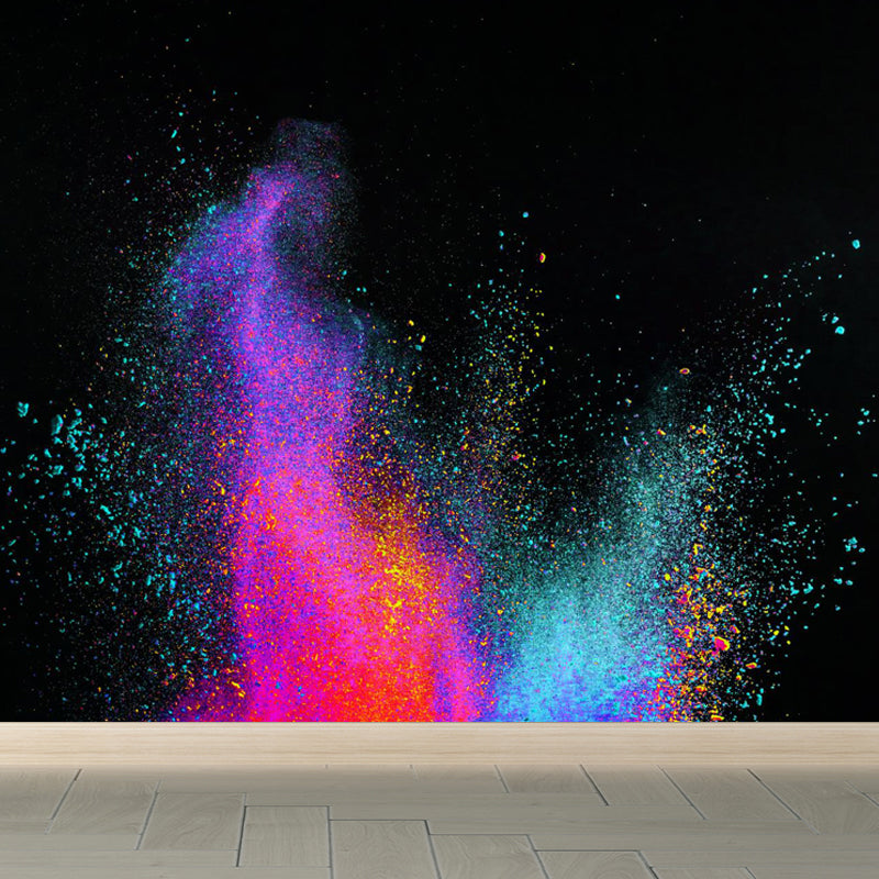 Colorful Powder Explosion Mural Wallpaper Stain Resistant Modern Living Room Wall Art