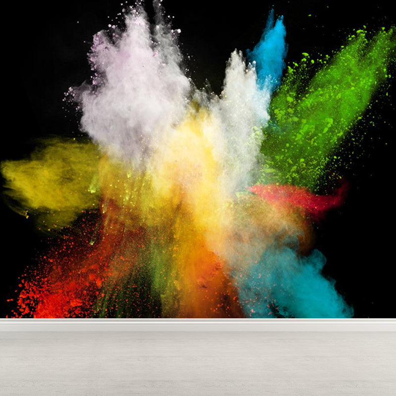 Whole Bursting Powder Wallpaper Mural Modern Beautiful Abstract Wall Decor in Multi-Color