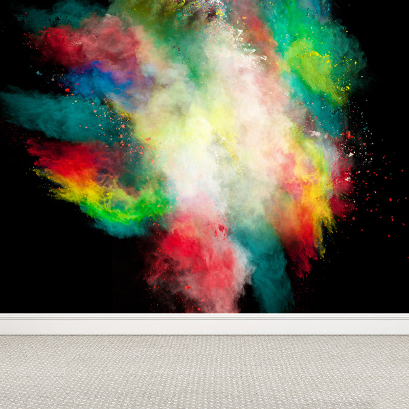 Waterproof Rainbow Explosion Wall Mural Modern Non-Woven Wall Covering, Personalized Size