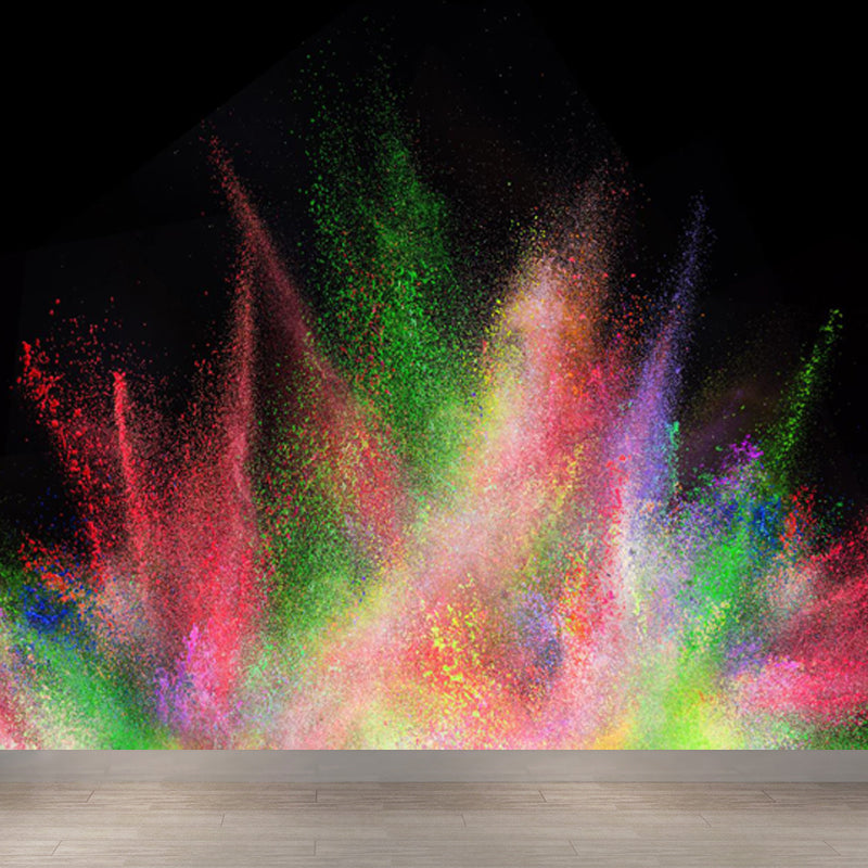 Abstract Powder Blast Mural Decal Contemporary Smooth Wall Art in Dark Color for Home