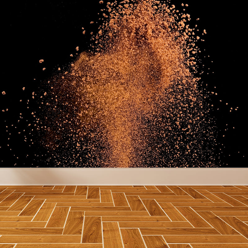 Abstract Powder Blast Mural Decal Contemporary Smooth Wall Art in Dark Color for Home