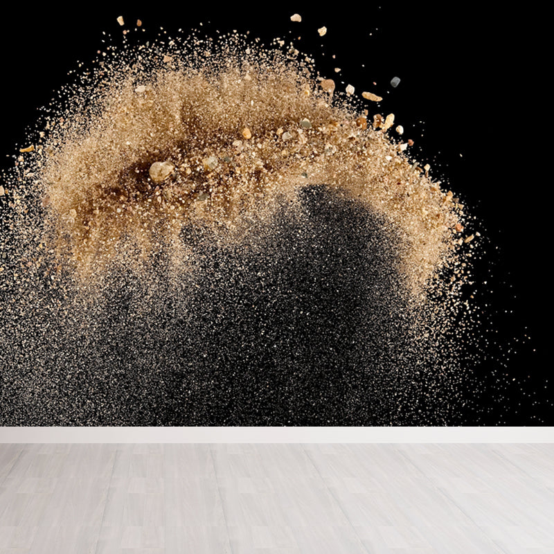 Abstract Powder Blast Mural Decal Contemporary Smooth Wall Art in Dark Color for Home