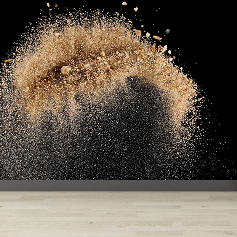 Abstract Powder Blast Mural Decal Contemporary Smooth Wall Art in Dark Color for Home