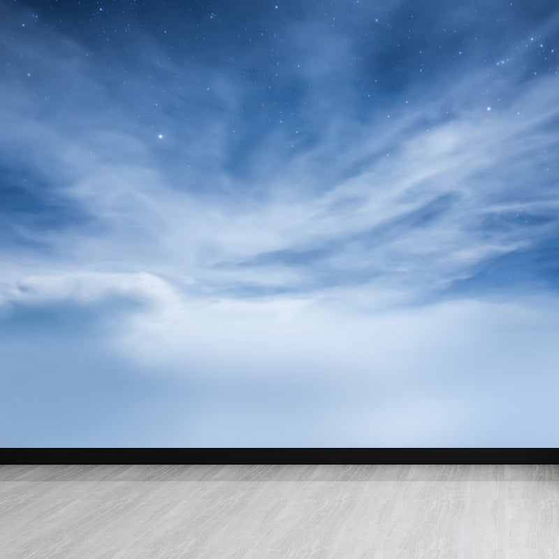 Planet Night Starry Sky Mural Wallpaper Dark Color Modern Wall Covering for Kids Room