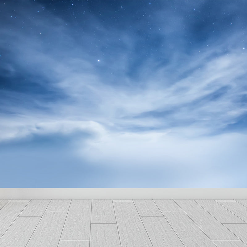 Planet Night Starry Sky Mural Wallpaper Dark Color Modern Wall Covering for Kids Room