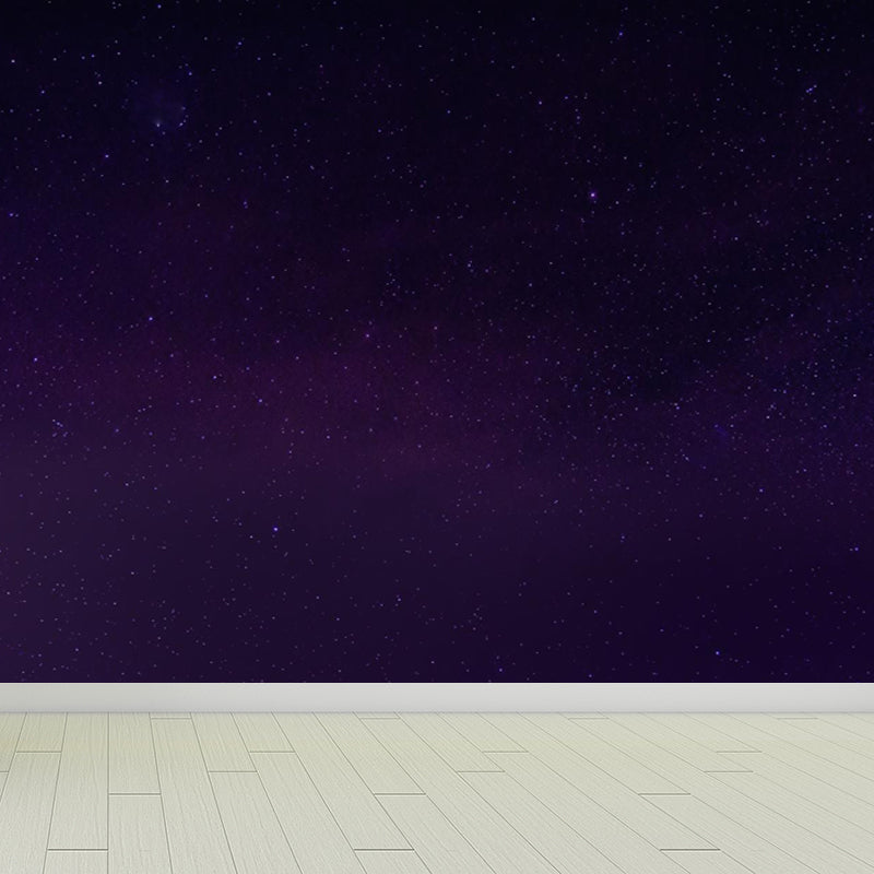 Modern Space Galaxy Wall Mural Dark Color Stain-Proofing Wall Art for Boys Bedroom