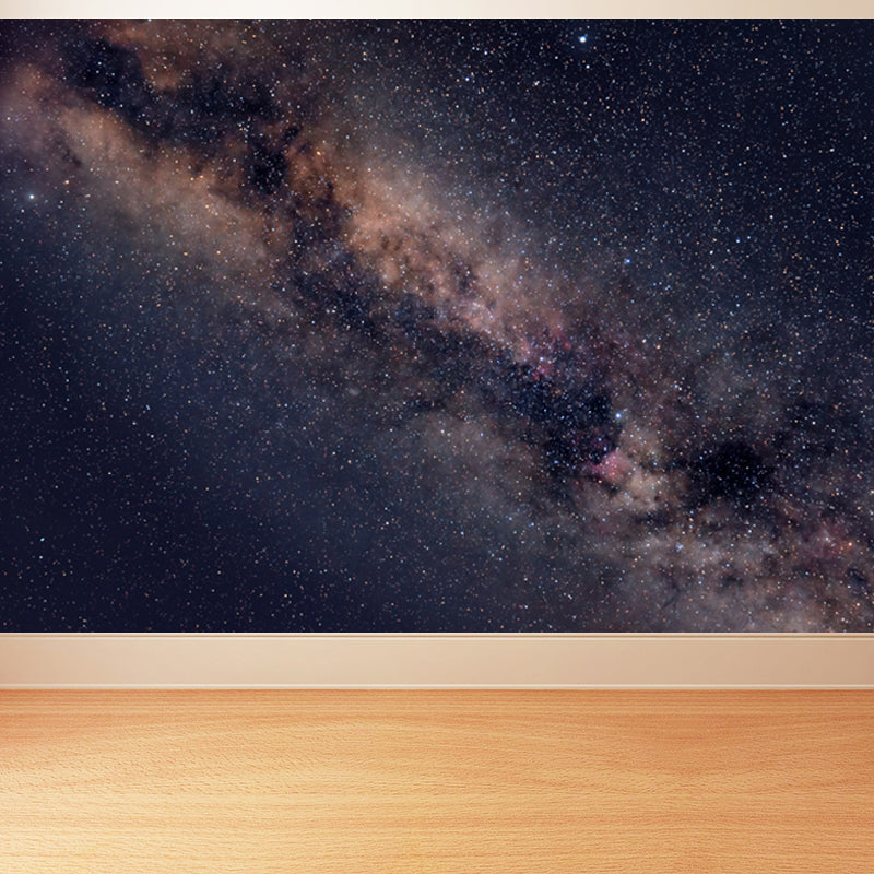 Modern Space Galaxy Wall Mural Dark Color Stain-Proofing Wall Art for Boys Bedroom
