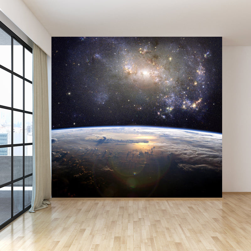 Non-Woven Big Dark Mural Contemporary Milky Way Wall Covering, Custom Size Available