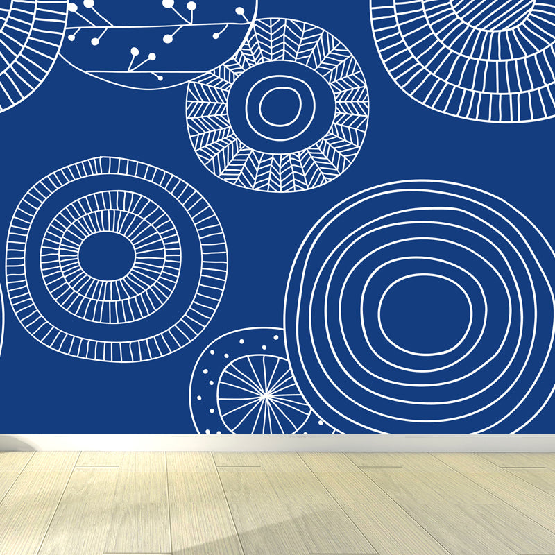 Illustration Flower Wall Mural Decal for House Interior, Soft Color, Made to Measure