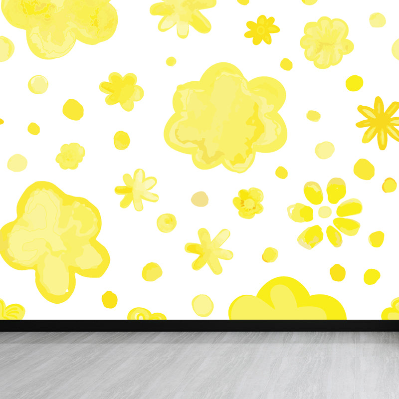 Bright Flowers Wall Mural Decal Stain Resistant Wall Decor for Kindergarten, Custom Made