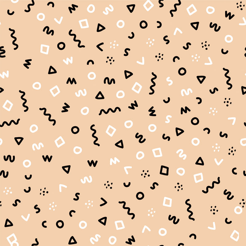 Kids Geometric Shapes Wall Mural for Nursery Personalized Wall Covering in Bright Color