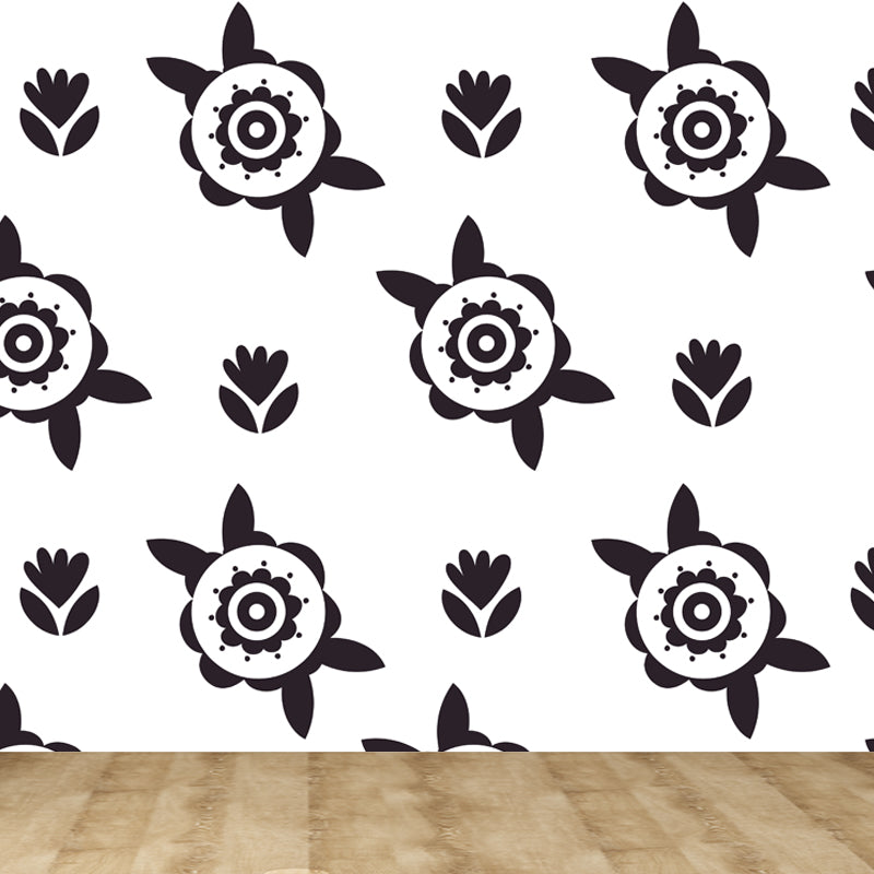 Veelkleurige kinderkunst muurschildering sticker grote bloeiende bloem muur decor voor slaapkamer