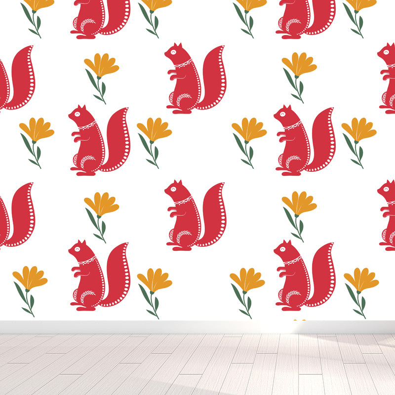 Veelkleurige kinderkunst muurschildering sticker grote bloeiende bloem muur decor voor slaapkamer
