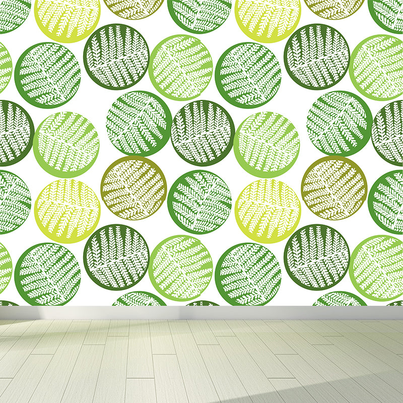 Botanical Leaf Printed Wallpaper Mural Contemporary Non-Woven Wall Art in Dark Color