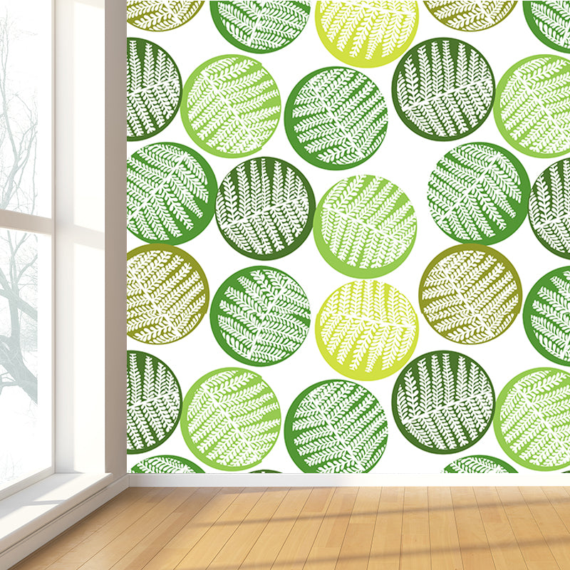 Botanical Leaf Printed Wallpaper Mural Contemporary Non-Woven Wall Art in Dark Color