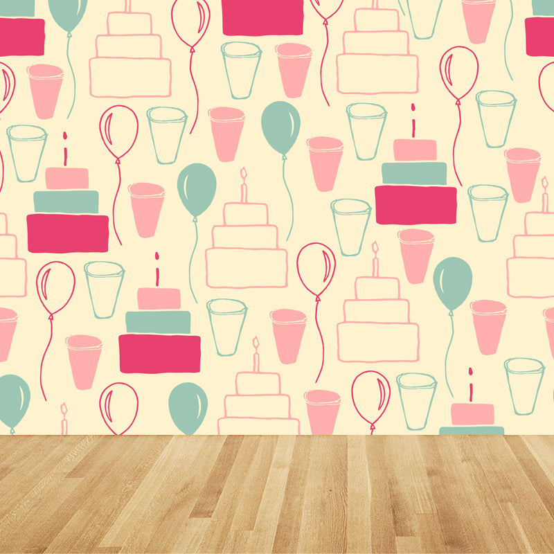 Mixed Pattern Wallpaper Mural Cartoon Non-Woven Fabric Wall Art for Boys Bedroom