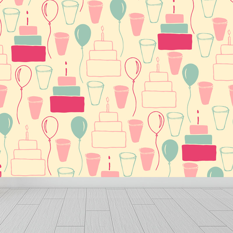 Mixed Pattern Wallpaper Mural Cartoon Non-Woven Fabric Wall Art for Boys Bedroom