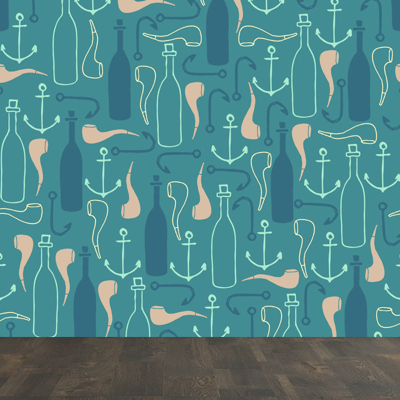 Mixed Pattern Wallpaper Mural Cartoon Non-Woven Fabric Wall Art for Boys Bedroom