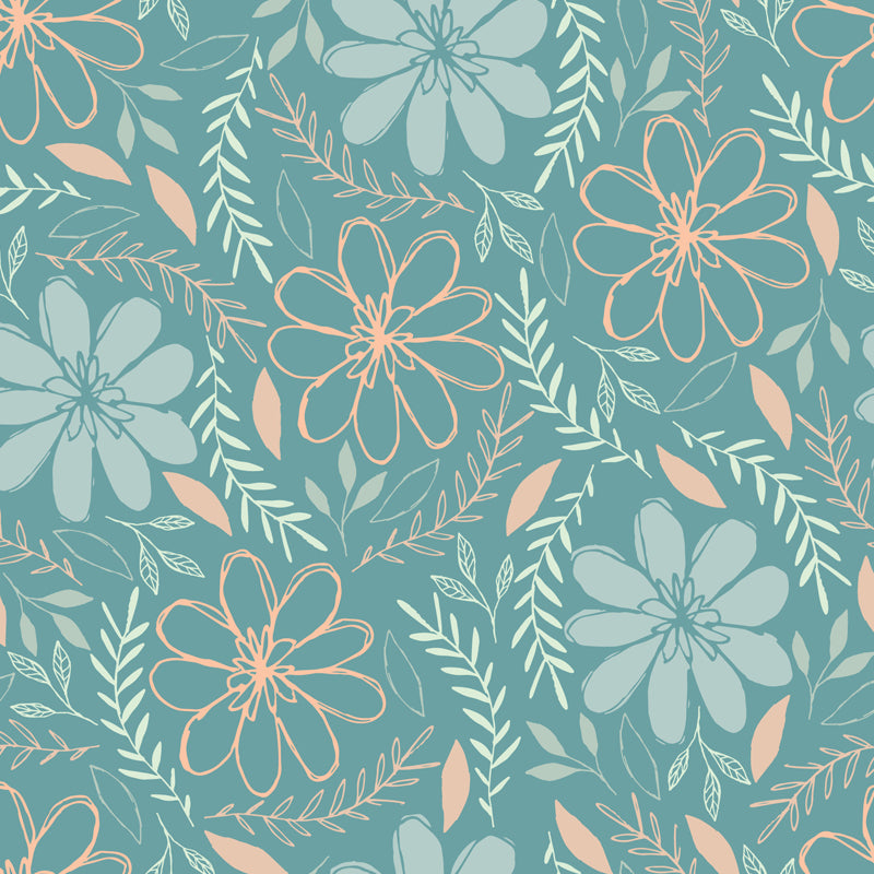 Smooth Botanics Wall Paper Mural Personalized Trendy Wall Covering for Accent Wall