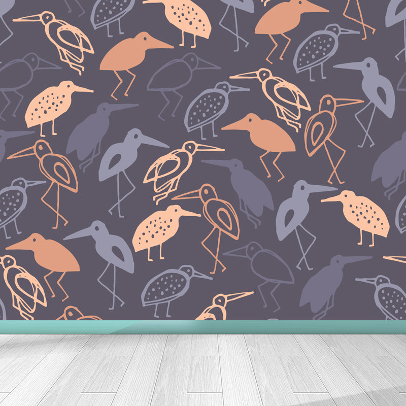 Peinture murale non tissée à imprimé d'animaux extra larges, couleur douce, pour la décoration de la maison, personnalisée