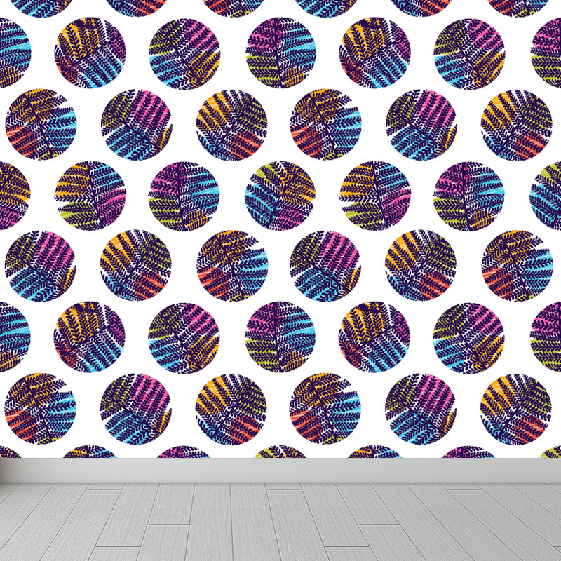 Contemporary Botanical Print Mural Decal Soft Color Dining Room Wall Covering, Custom