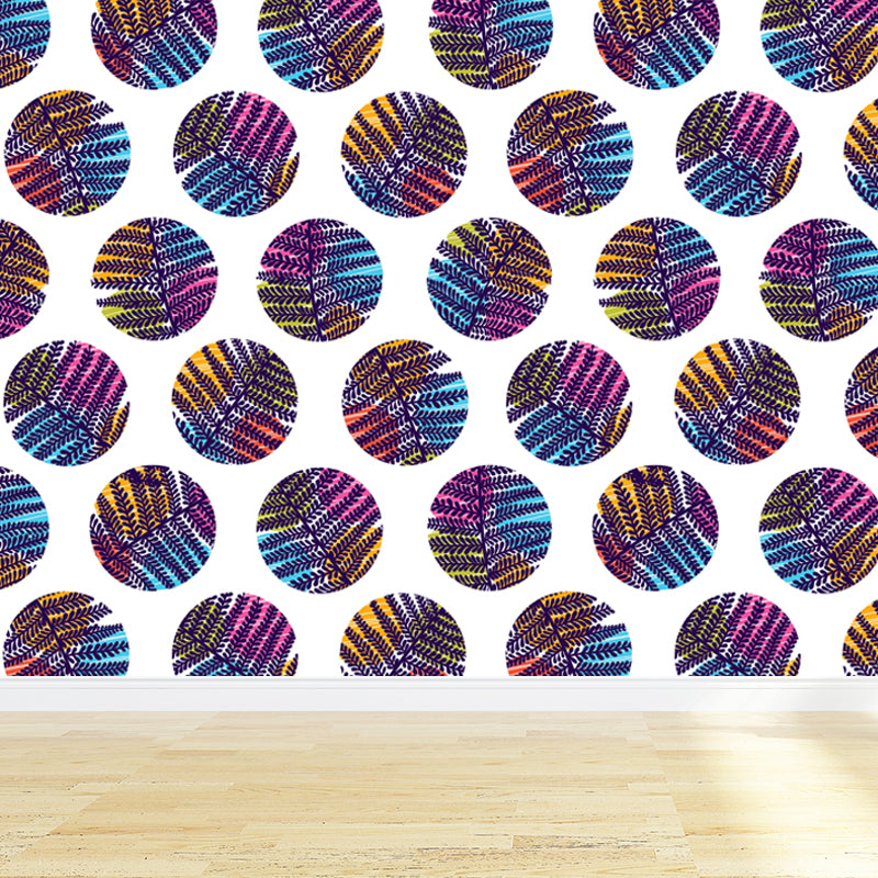 Contemporary Botanical Print Mural Decal Soft Color Dining Room Wall Covering, Custom