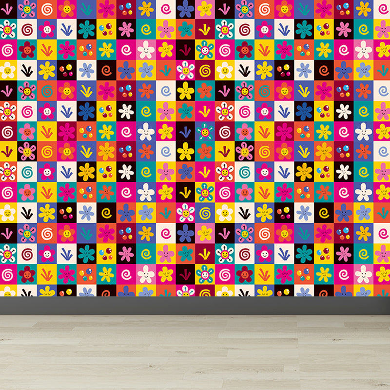 Contemporary Botanical Print Mural Decal Soft Color Dining Room Wall Covering, Custom