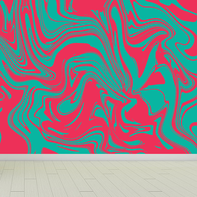 Modern Abstract Mural Wallpaper for Guest Room Customised Wall Decor in Pastel Color