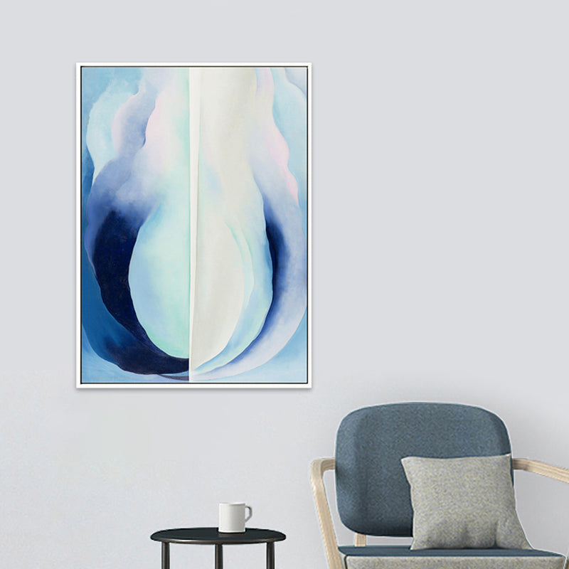 Blue Abstract Canvas Print Textured Contemporary Bedroom Wall Art, Multiple Sizes