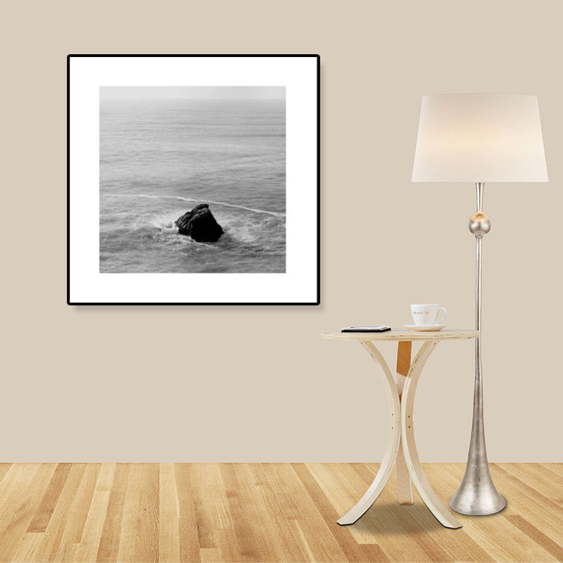 Dark Photograph Sea Scenery Art Print Textured Contemporary Living Room Wall Decor