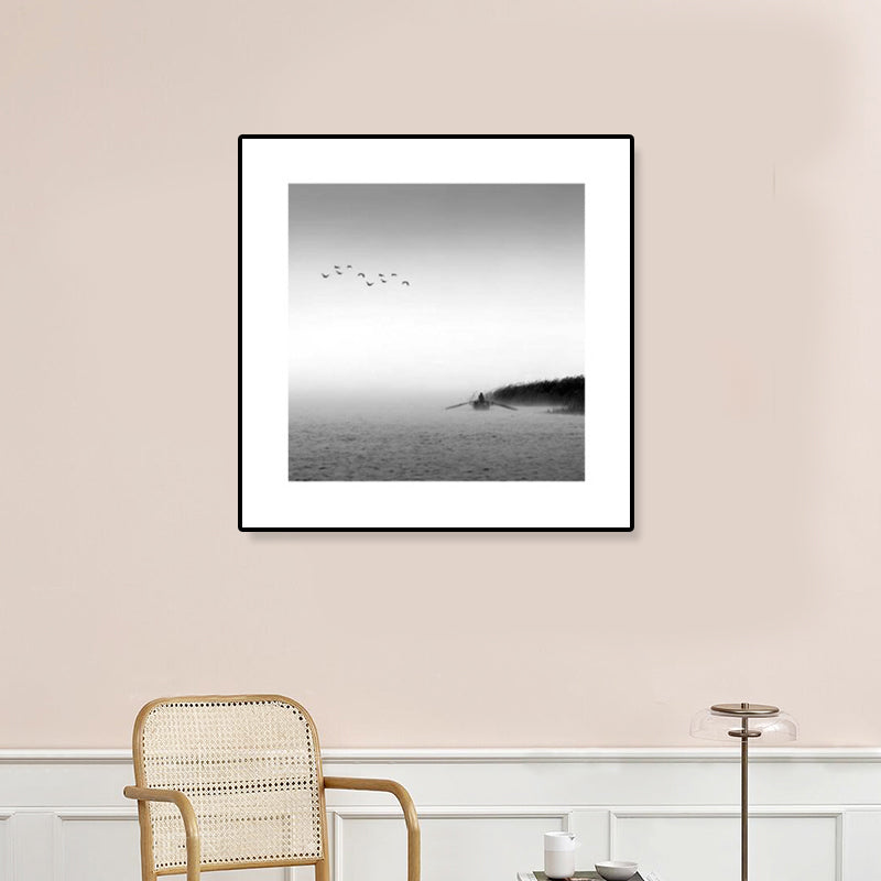 Dark Photograph Sea Scenery Art Print Textured Contemporary Living Room Wall Decor